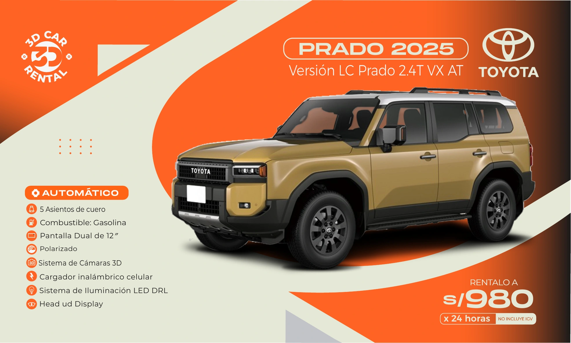 Toyota Prado Versión LC Prado 2.4T VX AT
