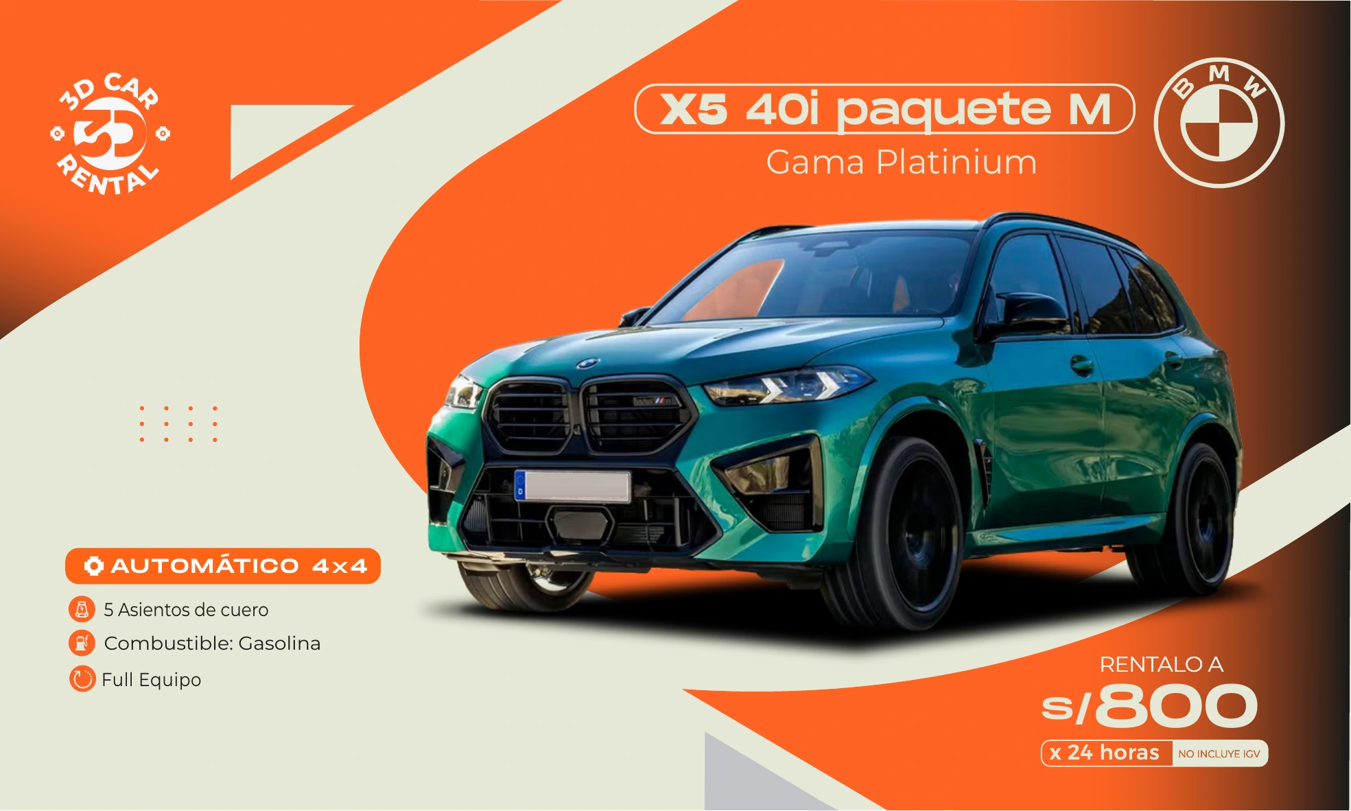 BMW X5 40i paquete M Gama Platinium