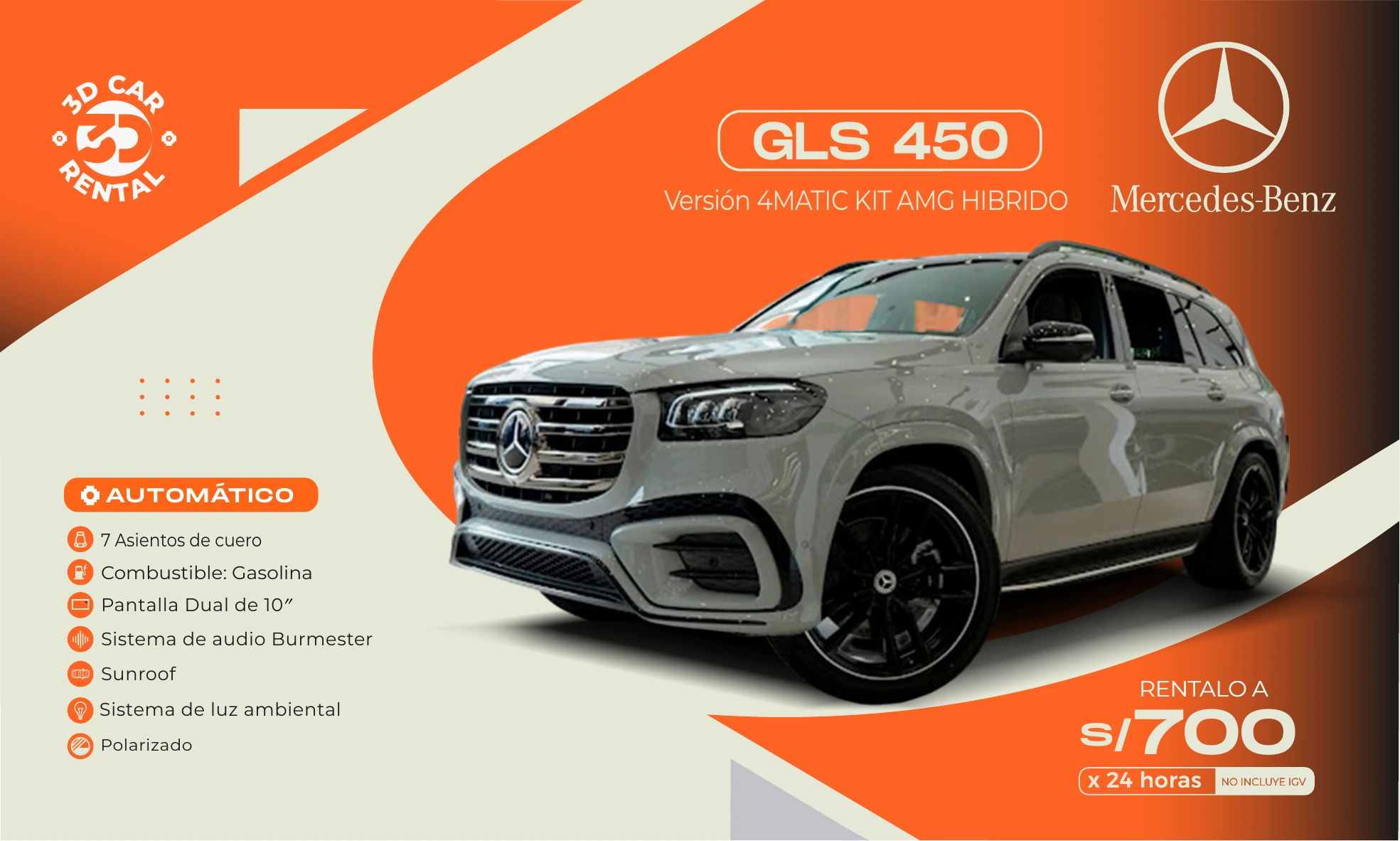 Mercedes-Benz GLS 450 Versión 4MATIC KIT AMG HIBRIDO