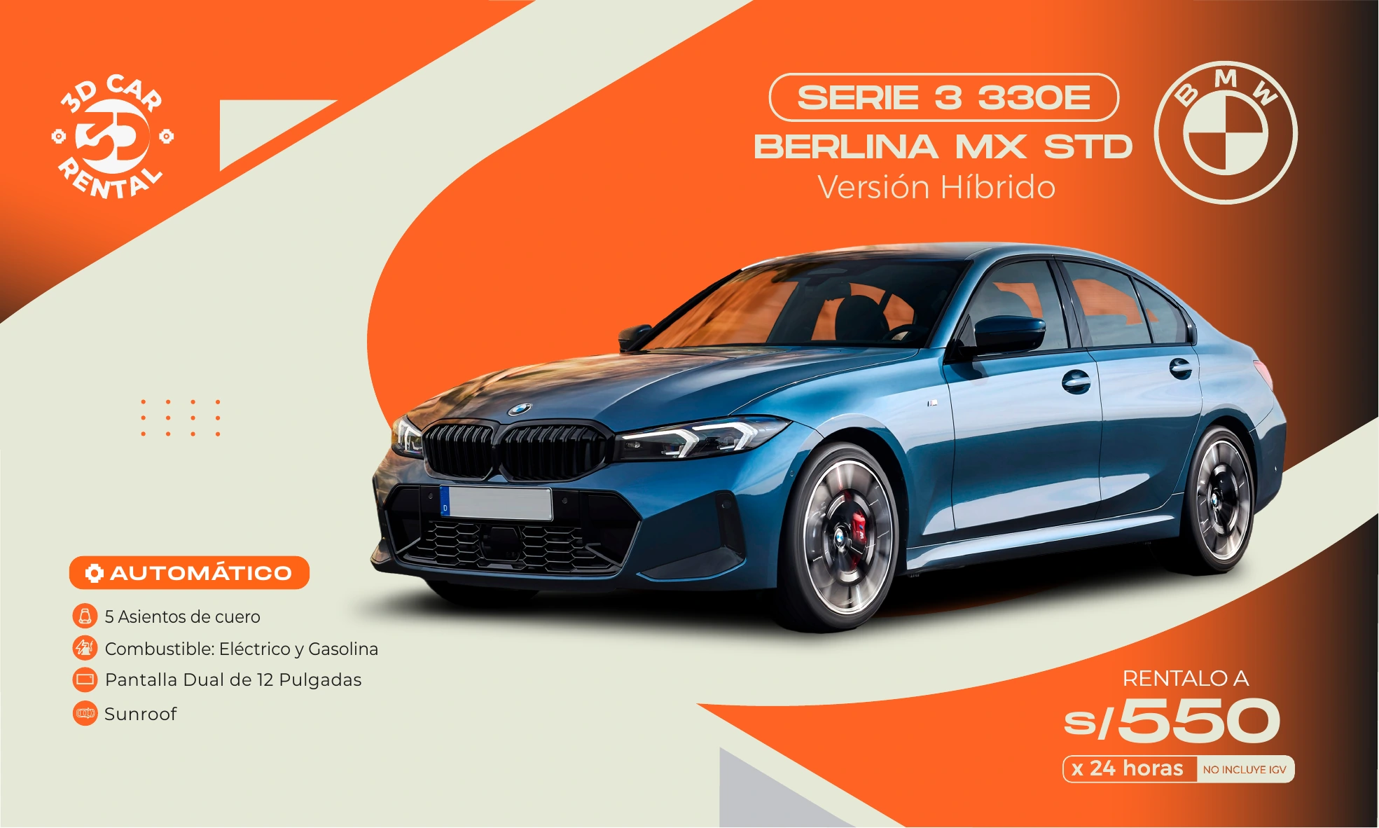 BMW Serie 3 330e BERLINA MX STD Versión Híbrido